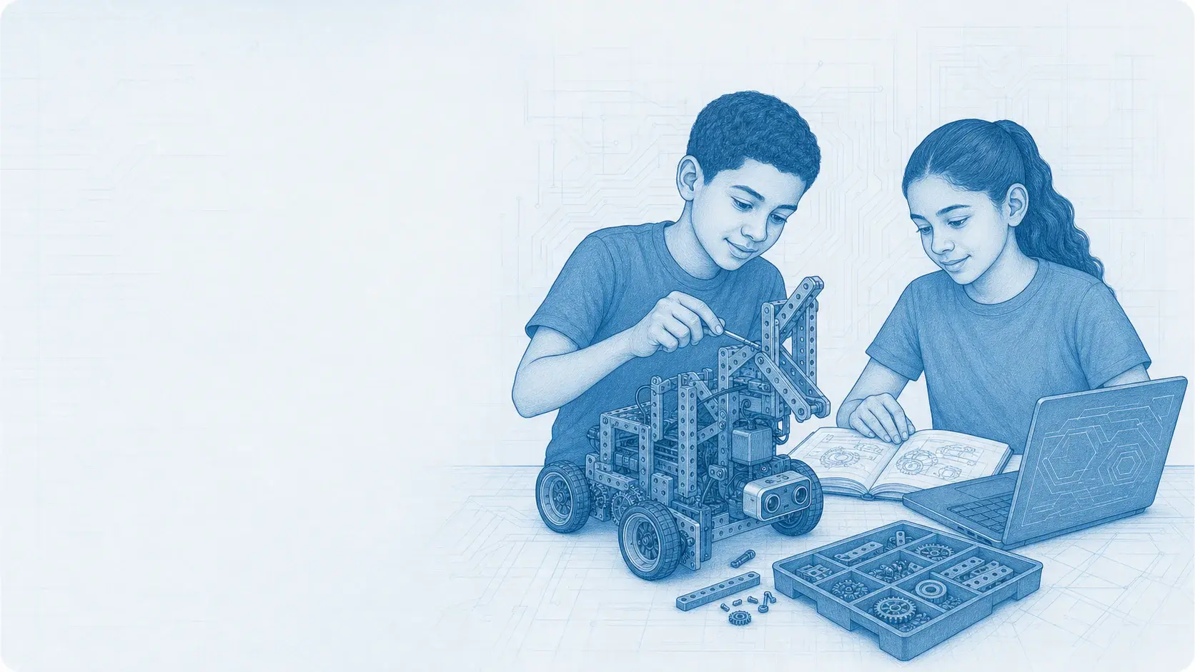 Estudiantes diseñan y prueban un robot VEX IQ en un campo de ingeniería
