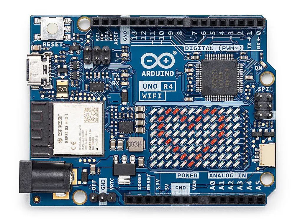 Arduino UNO R4 WiFi, vista frontal oficial