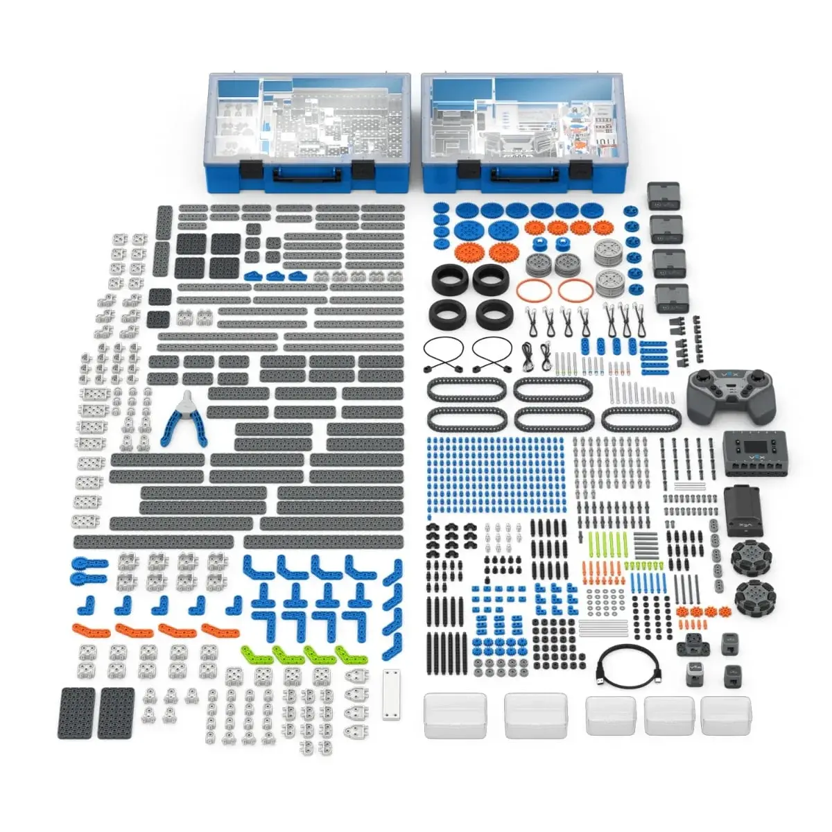 VEX IQ Education Kit parts displayed on a white background.